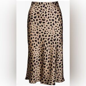 Leopard silky midi skirt (small)